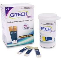 Tira reagente para medidor de glicose com 25 unidades G tech free - G-Tech