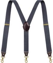 Tirantes Hombre Vauhse con Back en Y, Tira Elástica y Clips Dorados, Gris Tirantes Hombre Vauhse con Back en Y, Tira Elástica y Clips Dorados, Gris