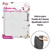 tiras autocolantes para Tecido Art House Quadrado com 9 Pares