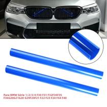 Tiras De Acabamento Para Grade Frontal De Carro Azul 2 Peças Suporte Em V Para BMW F30 F31 F32 F33