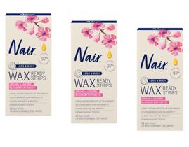 Tiras de Cera Depilatória Prontas Nair 40 Unidades para Pernas/Corpo
