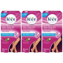 Tiras de cera para remover pêlos Veet Leg and Body 40 ct (pacote com 3)