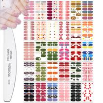 Tiras de esmalte e adesivos XEAOHESY Flower Series 30 folhas