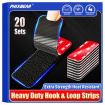 Tiras de gancho e laço PHIXBEAR Super Adhesive 20 conjuntos pretas