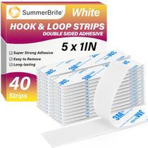Tiras de gancho e laço Summerbrite 2,5 x 12,7 cm 20 pares/40 tiras