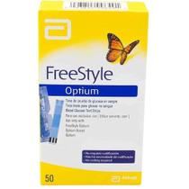 Tiras de Glicemia Freestyle Optium com 50 Tiras - Abbott Tiras de Glicemia Freestyle Optium com 50 Tiras - Abbott