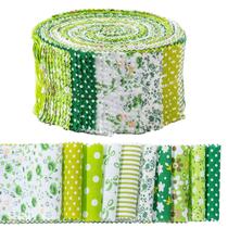 Tiras de Tecido de Algodão Floral Verde GQIRIL 50 Peças