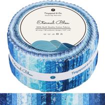 Tiras de tecido Jelly Roll Tinyspool & Co. Azul Eterno x40
