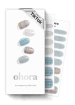 Tiras de unhas de gel semicurado Hohora N Fuzzy Sweater azul e cinza Tiras de unhas de gel semicurado Hohora N Fuzzy Sweater azul e cinza