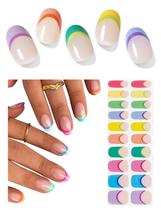 Tiras de unhas de gel Wahrshei, macaron francês semi-curado, 20 unidades