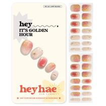 Tiras de unhas Heyhae Gel semicurado Ombre Gold Spring x28