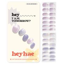 Tiras de unhas heyhae Semi Curado Gel Glitter Purple 28 tiras
