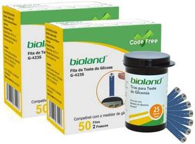 Tiras/Fitas De Glicose Diabetes Bioland G-500 c/100 unidades