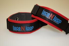 Tiras Lace N Loop para Luvas de Boxe com Cadarço e Fecho de Contato, Vermelho e Preto, Par Tiras Lace N Loop para Luvas de Boxe com Cadarço e Fecho de Contato, Vermelho e Preto, Par