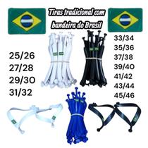 Tiras para chinelo kit 5 Pares Correia com bandeira Brasil e logomarca original masculino e feminino