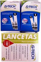 Tiras para medidor de glicemias G Tech Lite 100 un + Lancetas 28g 100 un