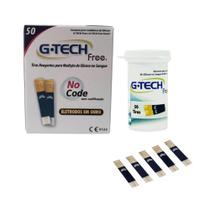 TIRAS REAGENTE P/MEDIÇÃO DE GLICOSE NO SANGUE G-TECH FREE 50und