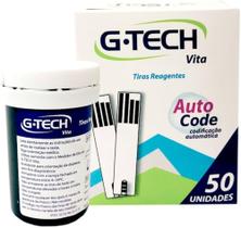 Tiras Reagentes G-tech Vita 50 Tiras Glicemia Branco