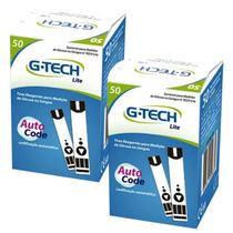 Tiras Reagentes Medidor Glicemia Diabetes G-Tech Lite 100 Unidades