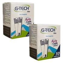 Tiras Reagentes Medidor Glicemia Diabetes G-Tech Vita 100 Unidades
