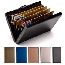 Titular do cartão de crédito Aço inoxidável Caso do cartão de identificação de metal Titular do cartão RFID Wallets Cartão de visita para mulheres ou homens