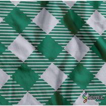 TNT Estampado 1,40M 40G Xadrezao BRANCO/VERDE RL-25MTS