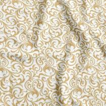 TNT Estampado Arabesco BRANCO/OURO 1,40M 40G Rolo 25M TNT Estampado Arabesco BRANCO/OURO 1,40M 40G Rolo 25M