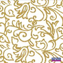 Tnt Estampado Arabesco Dourado/ Glitter Branco 1179C