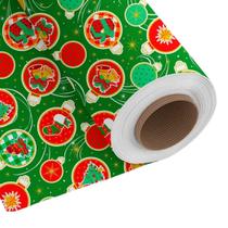 Tnt Estampado - Bolas Natalinas Fundo Verde