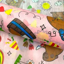 Tnt Estampado Capivara Fundo Rosa 1m x 1,40m