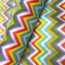 Tnt Estampado - Chevron Colorido Branco Ref.06057