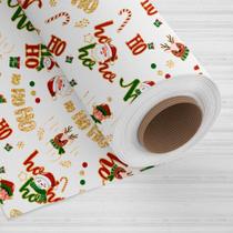 Tnt Estampado Dourado Natal Branco 5 metros