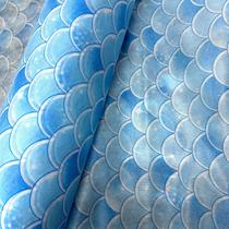 Tnt Estampado - Escamado Azul Branco