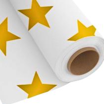 Tnt Estampado - Estrela Grande Dourada/Branco