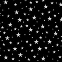 Tnt estampado estrelas prata / base preta 1,40 m x 25m