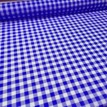 Tnt Estampado Festa Junina Xadrez Azul Royal 1.00m a 7,00m