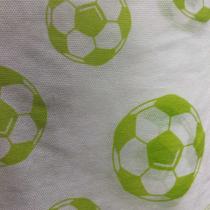 Tnt Estampado - Fundo Branco com Bolas De Futebol Verdes SF