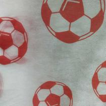 Tnt Estampado - Fundo Branco Com Bolas De Futebol Vermelha SF