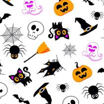 Tnt Estampado Halloween Branco - 5 Metros
