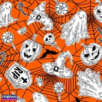 TNT Estampado Halloween Fundo Laranja 1,40M X 25M 40G TNT Estampado Halloween Fundo Laranja 1,40M X 25M 40G