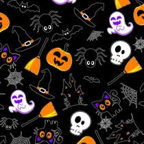 TNT Estampado Halloween Neon 1,40M X 25M Fundo Preto - 40G TNT Estampado Halloween Neon 1,40M X 25M Fundo Preto - 40G