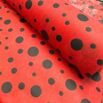 Tnt Estampado - Multibolas Preto Fundo Vermelho 1123C