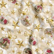 TNT Estampado Natal Gold Biscoito - 5 MT