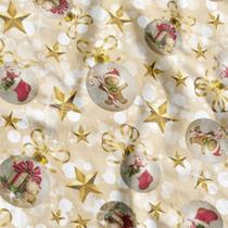 Tnt Estampado Natal Gold Biscoito Decoração 1,4mx 1 Metro