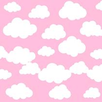 Tnt estampado nuvem de algodão rosa 1,40 m x 2 metros