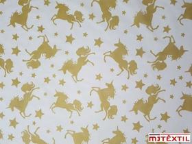 Tnt Estampado Unicórnio Dourado - 5 MT