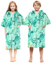Toalha Abahub Surf Poncho Quick Dry, com capuz, tartaruga verde Toalha Abahub Surf Poncho Quick Dry, com capuz, tartaruga verde
