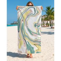 Toalha Algodão Estampa Marmorizada Aquarela Mar Para Praia e Banho Verão Toalha Algodão Estampa Marmorizada Aquarela Mar Para Praia e Banho Verão