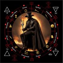 Toalha Altar Tarot Tecido Jogo Cartas Exu Capa Preta 70x70cm