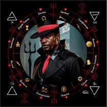 Toalha Altar Tarot Tecido Jogo Cartas Exu Guardião 70x70cm Toalha Altar Tarot Tecido Jogo Cartas Exu Guardião 70x70cm